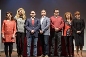 Presentación de las Jornadas, esta mañana en el Teatro Apolo, con organizadores y patrocinadores.