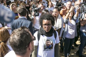 Ana Julia Quezada, durante la concentración del viernes.
