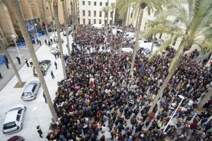 La Plaza de la Catedral, durante el funeral por el pequeño Gabriel.