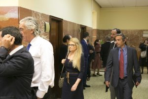 La secretaria Teresa González en la primera sesión del juicio oral en la Audiencia de Almería