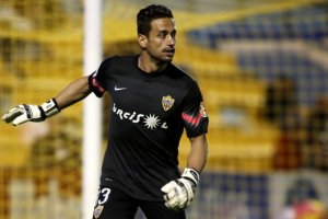 Casto, en un partido del Almería.