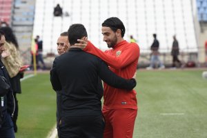 Chuli antes del Almería-Getafe.