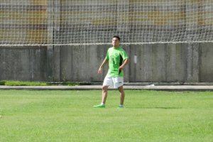 Javilillo en un entrenamiento con el CD El Ejido.