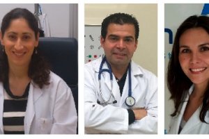 Los neurofisiólogos Paloma Villalobos López, Pablo Quiroga y Carmen Martínez.