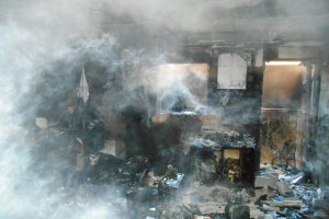 Estado en el que quedó la vivienda, en una imagen cortesía de Bomberos del Levante.
