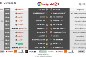 Horarios de la jornada número 26.