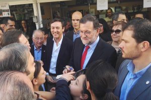 Dirigentes del PP en Almería con Rajoy.