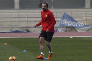 Borja Fernández en su primer entrenamiento.