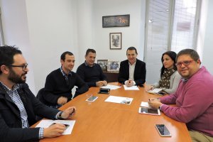 Los dirigentes del Poli en el despacho de Pérez Navas.