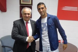 Pellerano en su etapa en el Almería con Alfonso García.