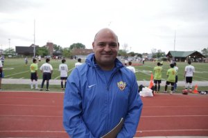 Juan Carlos Cintas con la cantera del Almería en Chicago.