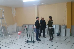 El alcalde en la visita a las obras.