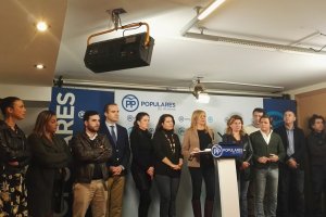 Rueda de prensa en la sede del PP.