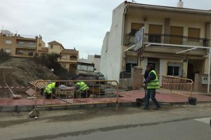 Trabajos en la Avenida América de Albox.