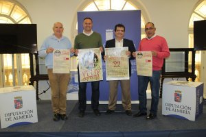 El presidente de FEALCA, Nicolás Castillo; Baldomero Martínez, alcalde de Felix; Antonio Jesús Rodríguez, diputado provincial de Cultura; y Manuel Fl