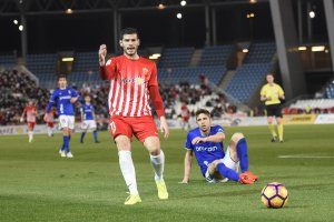 Javi Álamo en el partido ante el Oviedo.