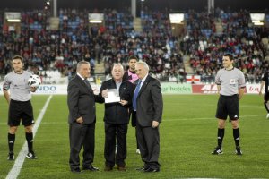 Andújar Oliver, el día que fue homenajeado por el Almería.