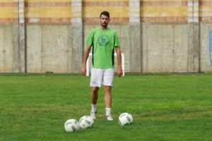 David Fernández entrenando con el CD El Ejido.