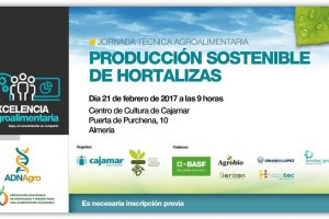Cartel de presentación de las jornadas técnicas "Producción sostenible de hortalizas".