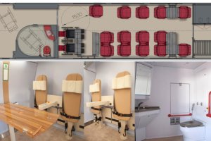 El vagón adaptado que circulará en la línea Almería-Madrid.