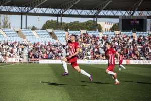 Puertas celebra su gol ante el Mallorca.