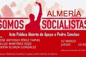 Cartel del acto público en apoyo a Pedro Sánchez