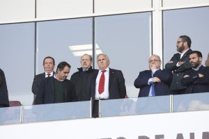 Alfonso García, en el palco al final del Almería-UCAM Murcia.