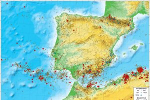 Mapa de los terremotos y réplicas registrados en 2016.