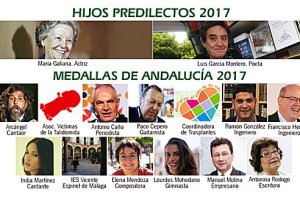 Los galardonados hoy en el Día de Andalucía.