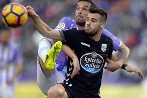 El centrocampista en el partido ante el Valladolid.