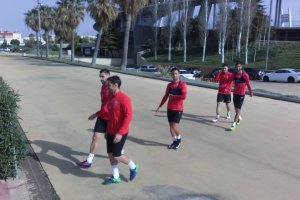 El equipo entrenó en el Anexo.