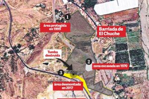 Mapa de la zona de El Chuche en la que se han realizado las obras.