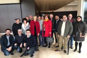 Parte de la delegación del PSOE de Almería que asitió al acto organizado en Sevilla junto a la consejera de Agricultura de la Junta de Andalucía, la 
