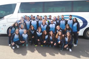 Expedición fuúbol sala femenino y baloncesto masculino.