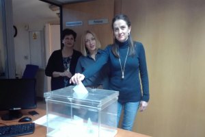 Votación de Aránzazu Martín, esta tarde.