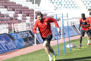 Javi Álamo en la sesión de este jueves.