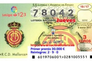 Primer premio del sorteo de la Lotería Nacional del 9 de marzo.
