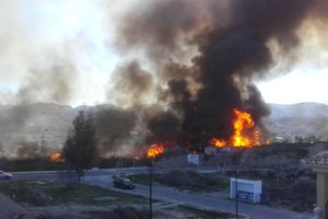 Imagen del incendio grabado por un vecino olulense .