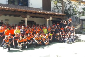 Voluntarios de?Protección Civil participantes en la jornada.