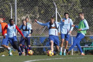 Saveljich en el entrenamiento.