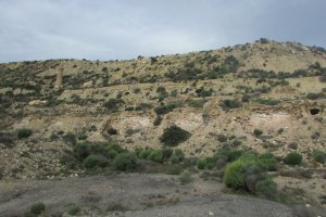Restos de los hornos, apenas reconocibles, en la zona de Las Balsas.