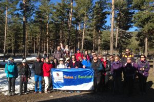 Los senderistas posan unidos.