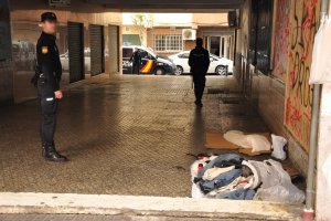 Policía Nacional en un control en El Ejid