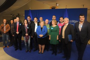 La Mesa del Tren tras su última reunión ayer en Bruselas