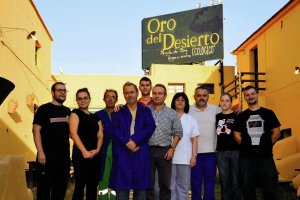 Equipo de almazara en Tabernas.