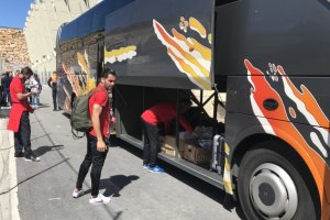El Almería poco antes de salir de Tarragona con destino a Barcelona.
