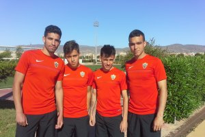 Los cuatro canteranos del Almería B.