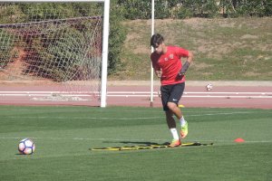 Pozo, este martes en el campo Anexo.