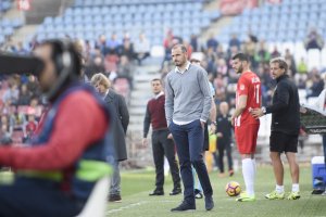 Soriano en su último partido al frente del Almería.