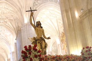 Jesús Resucitado en la Catedral, antes de su salida procesional.